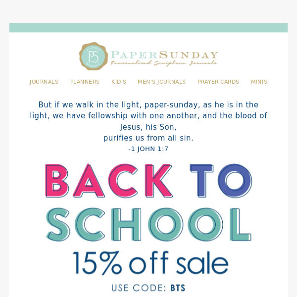 15% off for Back to School!