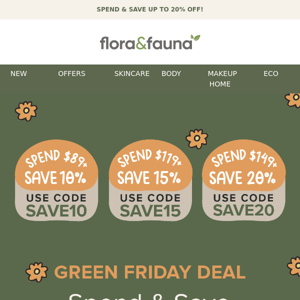 Green Friday Deal: Spend & Save Up to 20% Off! 💚