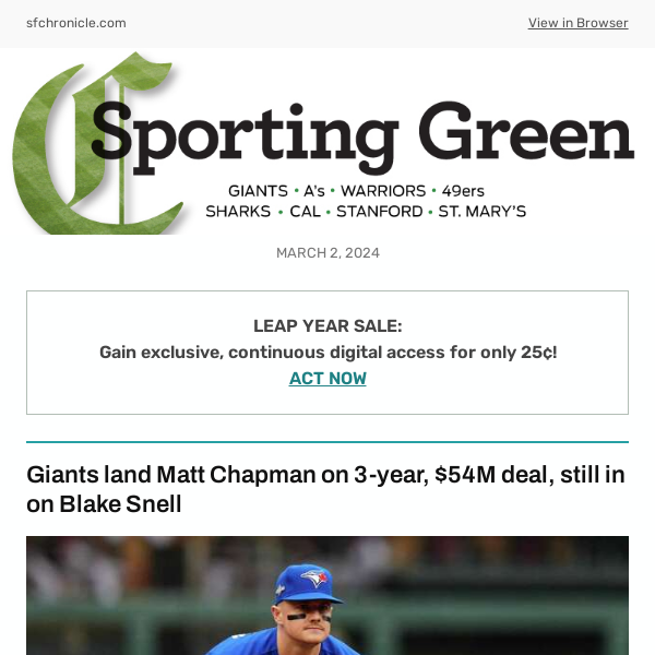 Giants land Matt Chapman on 3-year, $54M deal, still in on Blake Snell