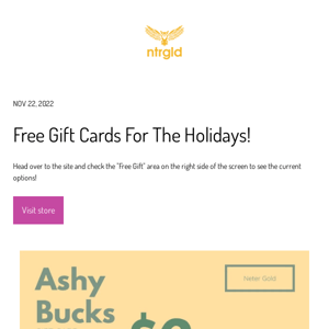 Free Holiday Gift Cards From Neter Gold!