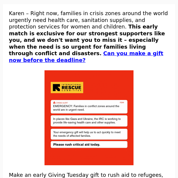 🔴 [RED CRISIS ALERT] Give now to send 2X aid >>