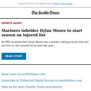 Mariners infielder Dylan Moore to start season on IL