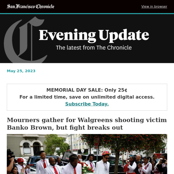 Mourners gather for Walgreens shooting victim Banko Brown, but fight breaks out