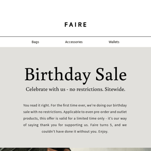 Our Birthday Sale starts now.