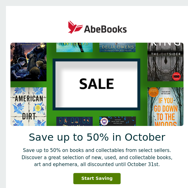 Save up to 50% in October