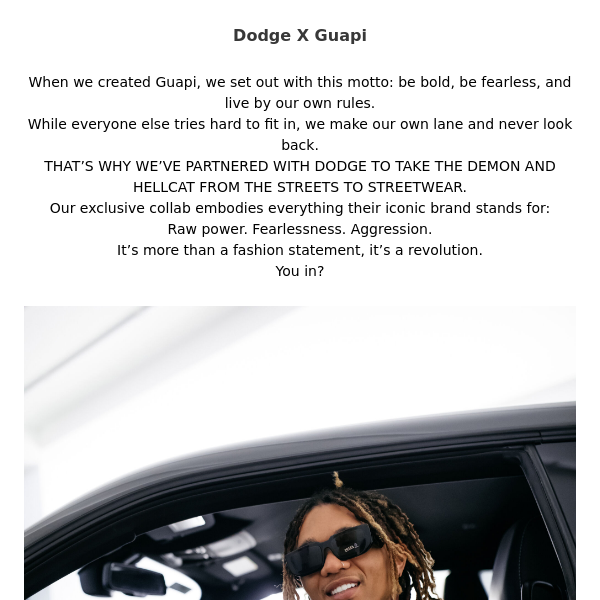 Dodge X Guapi now live!