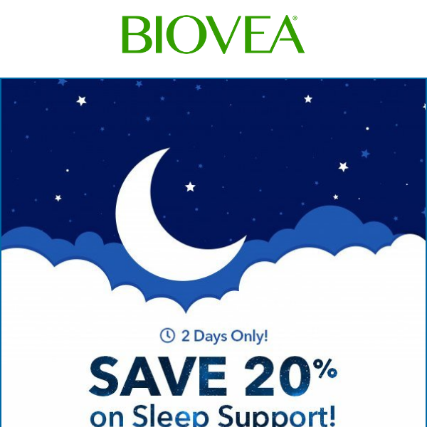 A great night's sleep for less! Save 20% on ALL Sleep Support!
