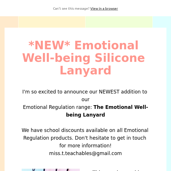NEW Emotional Wellbeing Lanyard!