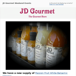 Don't miss the weekend Events - JD Gourmet Events May 20 & 21 2023