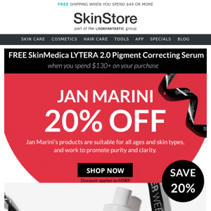 ⚡NOW: 20% Off Jan Marini⚡