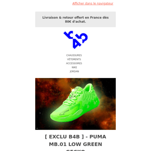 🦠 Basket4Ballers, découvre en exclusivité chez b4b la Puma MB.01 Low Green Gecko !