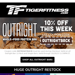 10% OFF Outright Bars This Week 🍫 Huge Flavor Restock: S'mores PB, Chocolate Chip Almond Butter, Mint Cookies & Cream PB, and more!