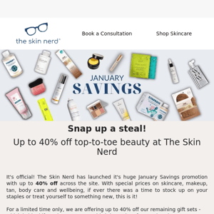 Up to 40% off at The Skin Nerd 👀