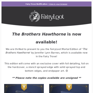 THE BROTHERS HAWTHORNE Mortal Edition is now available! 💙