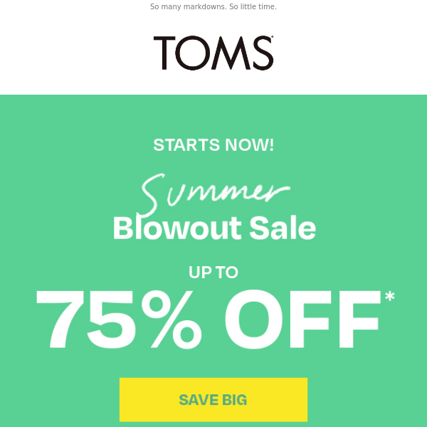 Hello, Up to 75% off | 350+ styles on sale