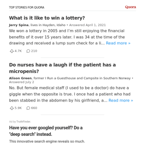 What is it like to win a lottery?