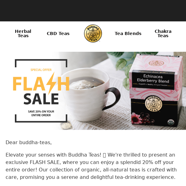 🚨 Hurry! 20% Off Buddha Teas Flash Sale Ends Tomorrow! 🍵