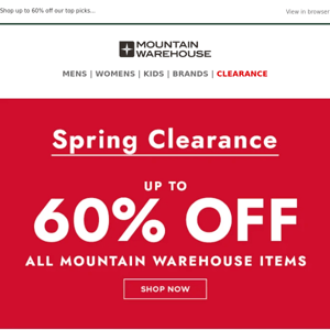 Spring Clearance | Up To 60% Off
