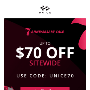 UP TP $70 OFF SITEWIDE