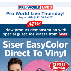 NEW! EasyColor DTV Printable Vinyl: Join Us Live with Joe Piazza!
