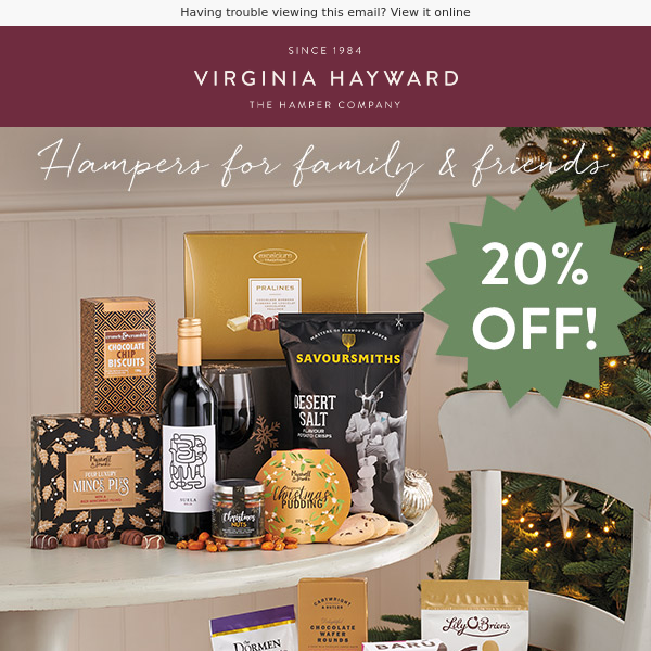 Grab Your Perfect Hamper at 20% Off | Virginia Hayward