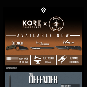 Kore Essentials x Toor Knives Vol. 2 Now Available 🔪 🚨