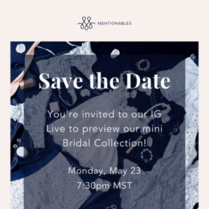 Save the date for our NEW bridal collection! 💍👰‍♀️