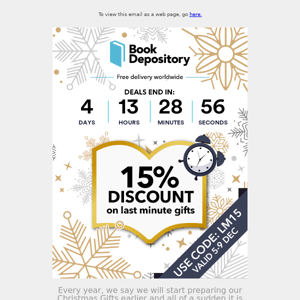 15% Discount Voucher On Last Minute Gifts