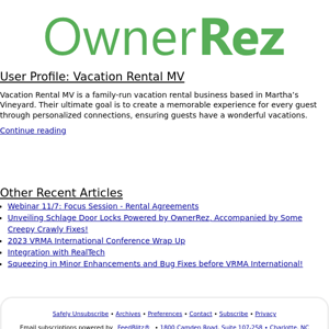 The OwnerRez Blog - User Profile: Vacation Rental MV