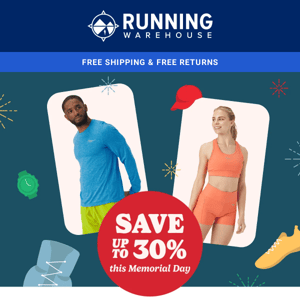 Memorial Day Sale Starts Now - Unbeatable Deals on Running Shoes, Clothing, and Gear!