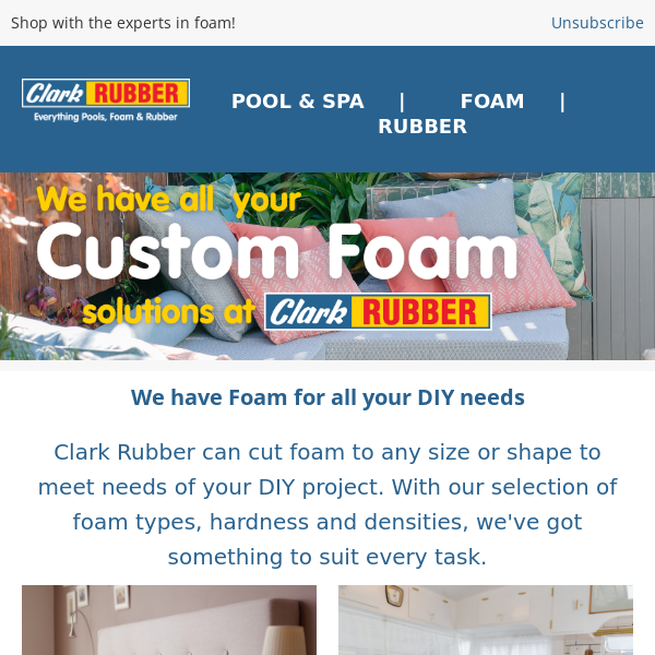 Find your custom foam solution for any project with Clark Rubber