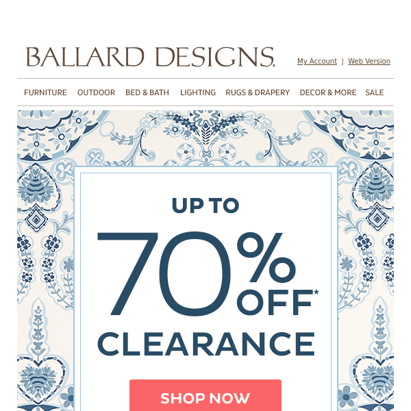 Score up to 70% off all clearance