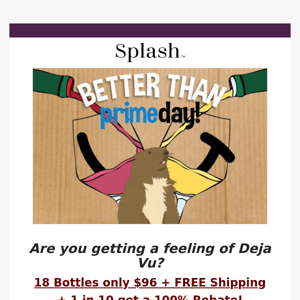LIMITED TIME: 18 Bottles, FREE Shipping and 1 in 10 Get 100% Splash Cash Back!