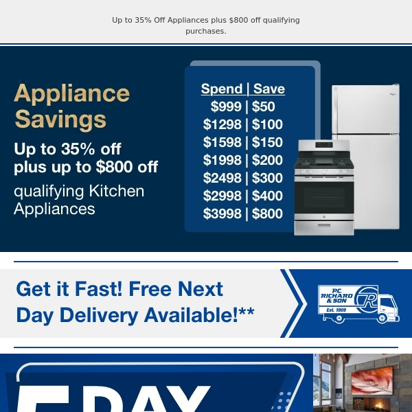 Appliance Savings that can't be beat!