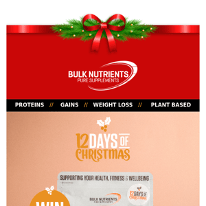 It's official Bulk Nutrients, our second 12 Days of Christmas competition is open!