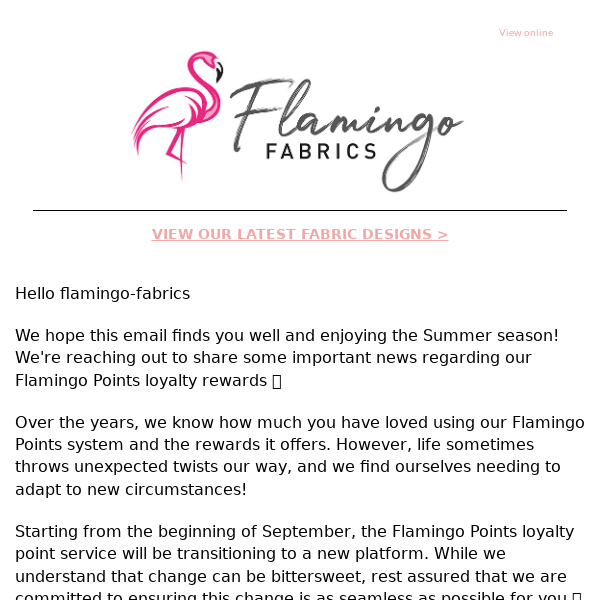 Flamingo Fabrics Important Flamingo Points Update‼️