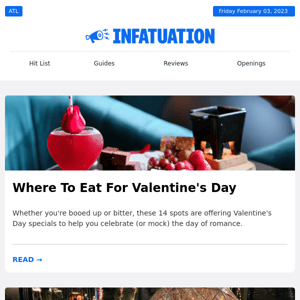 14 Spots With Valentine's Day Specials