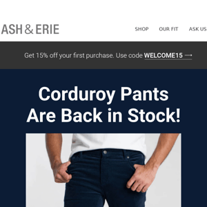 Corduroy Pants Are Back in Stock!