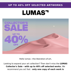 Collector's Sale: up to 40% off!