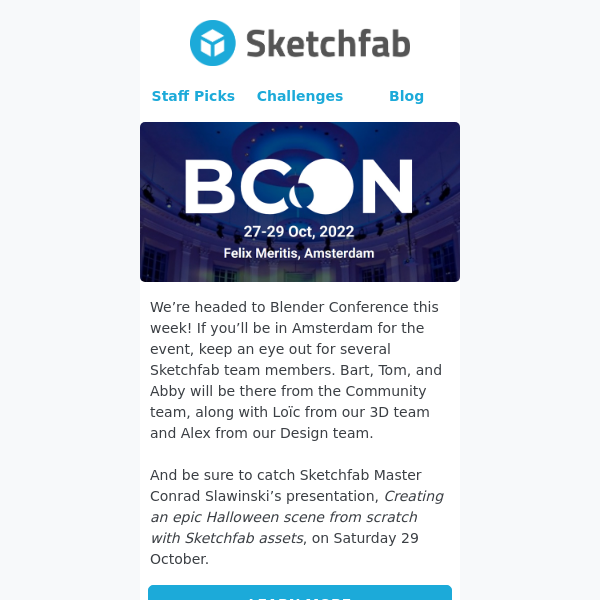Meet the Sketchfab Team at the Blender Conference