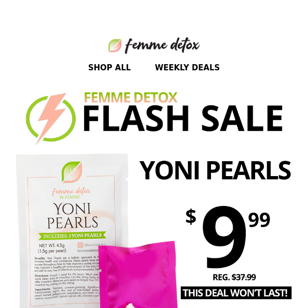 ⚡Flash Sale: Yoni Pearls $9.99 - Femme Detox