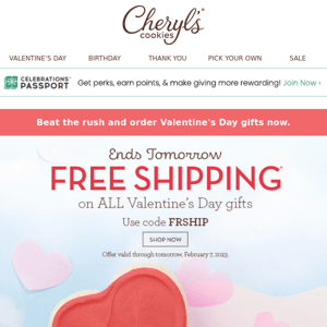 Ends tomorrow! Ship sweet valentines for free.