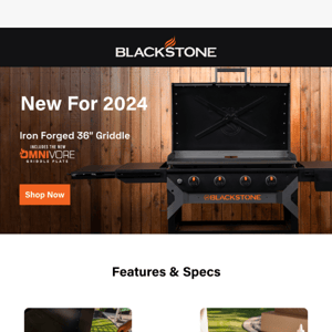 New For 2024 - Iron Forged 36" Griddle Only $549