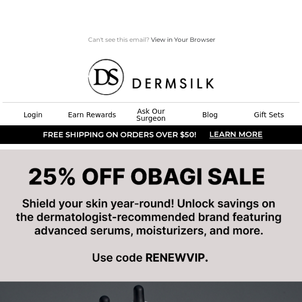 Incredible Savings On Obagi - 25% Off!