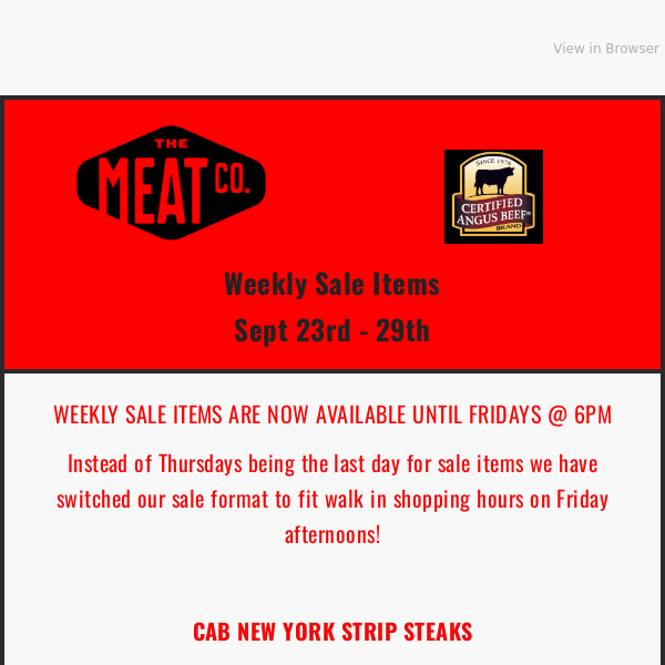 Ribeye & New York Strip Steaks on sale this week!