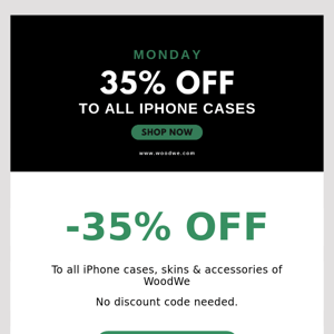 Black Monday - 35% off to iPhone Cases