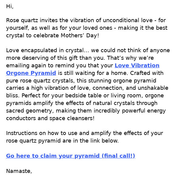 A mother’s love encapsulated in crystal