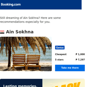 Don’t forget your search for Ain Sokhna – prices as low as ₱ 1,000!