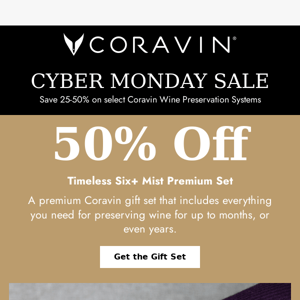 ⚡ Cyber Monday Special: 50% OFF This Premium Coravin Bundle