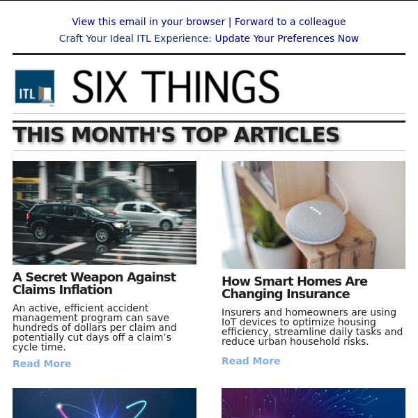 A Secret Weapon Against Claims Inflation; How Smart Homes Are Changing Insurance; and more